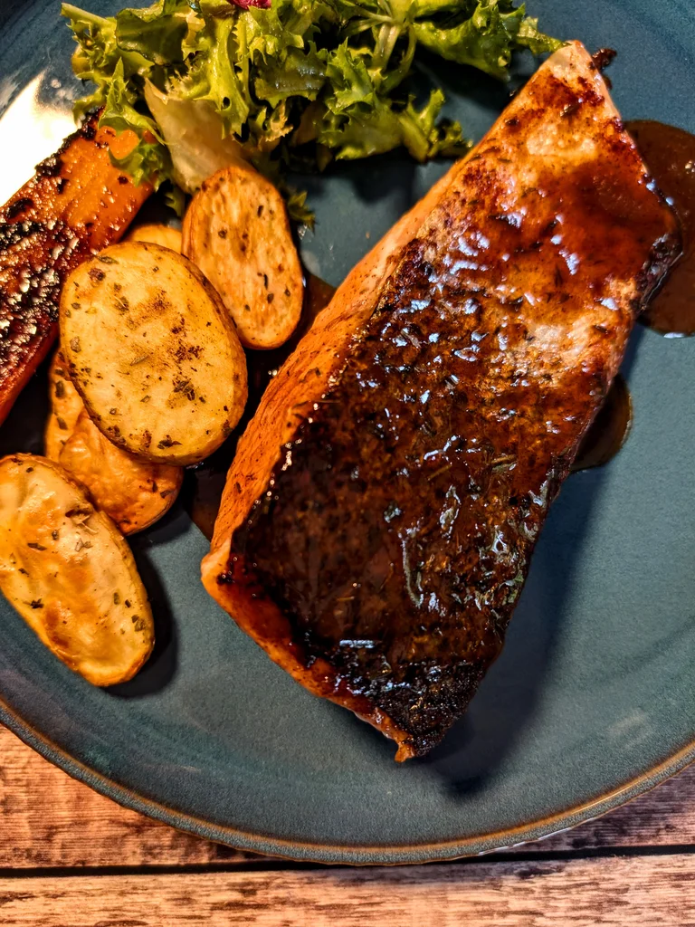 Apple Cider and Honey Glazed Salmon