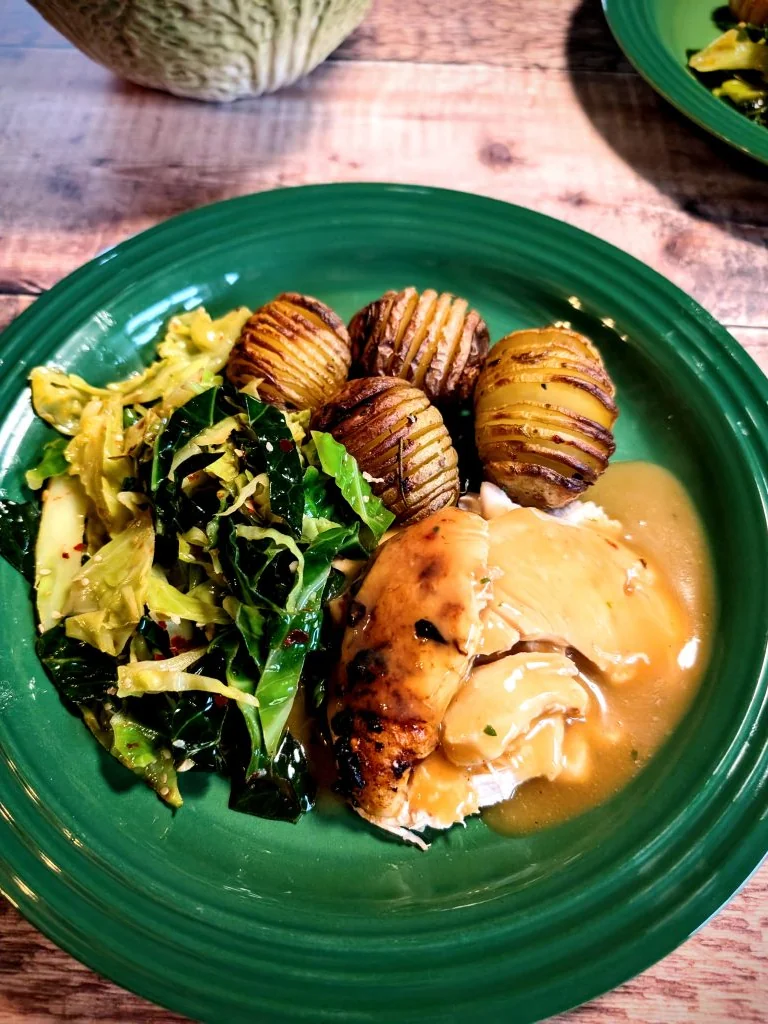 Asian-Inspired Roast Chicken with Hasselback Potatoes