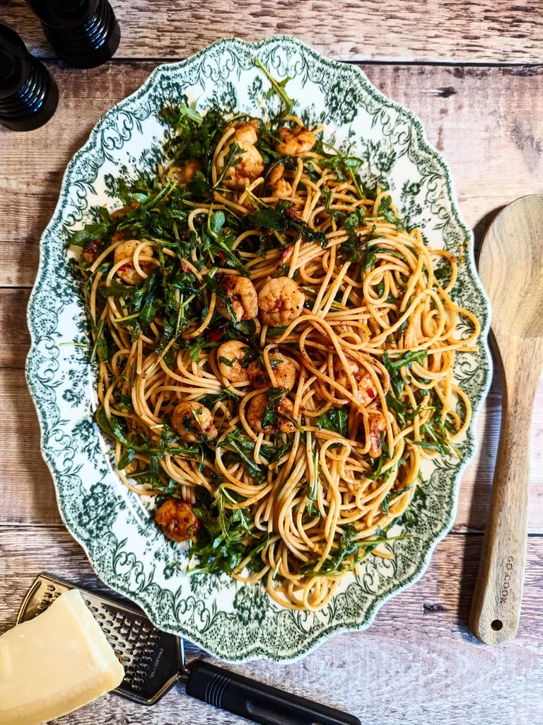 Chilli Prawns & Rocket Spaghetti