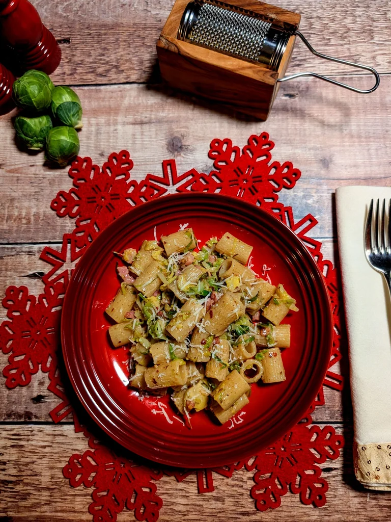 Christmas Pasta with Brussels Sprouts and Pancetta