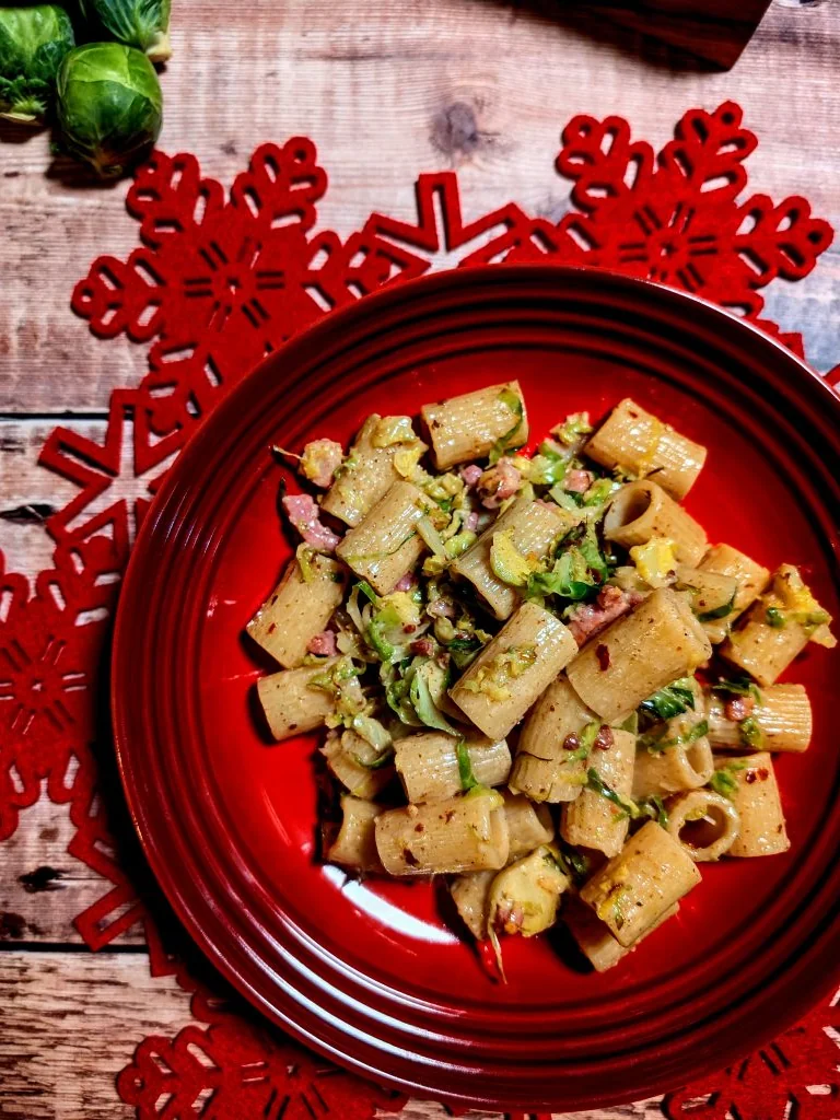 Christmas Pasta with Brussels Sprouts and Pancetta
