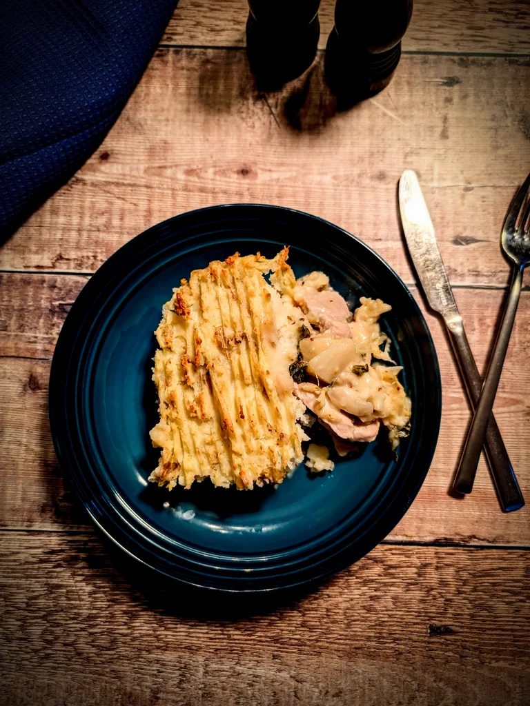 Creamy Pork, Pear, and Cabbage Pie
