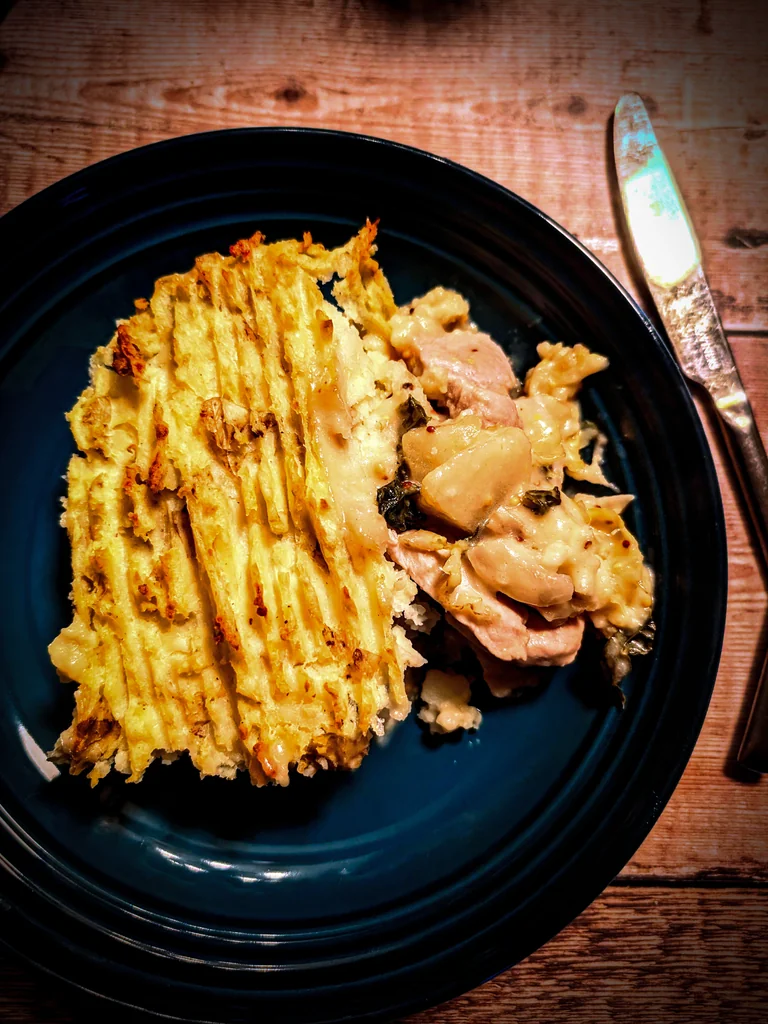 Creamy Pork, Pear, and Cabbage Pie