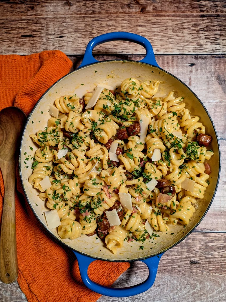 Creamy Sausage & Bacon Pasta