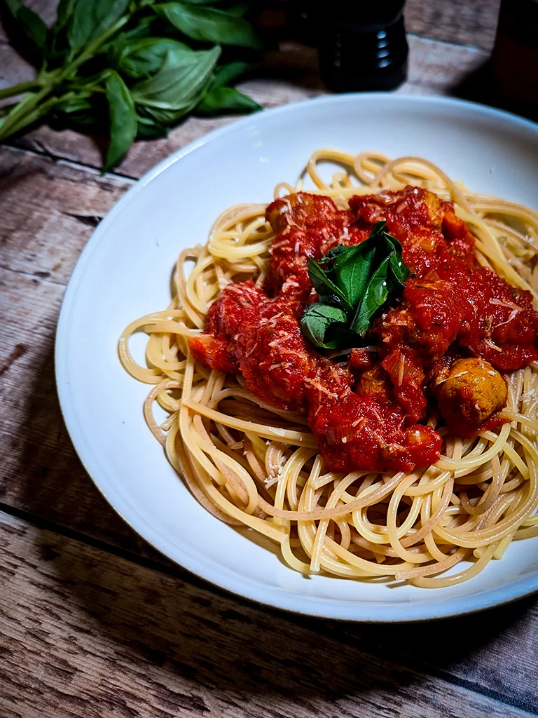 Express Turkey Meatballs with Spaghetti