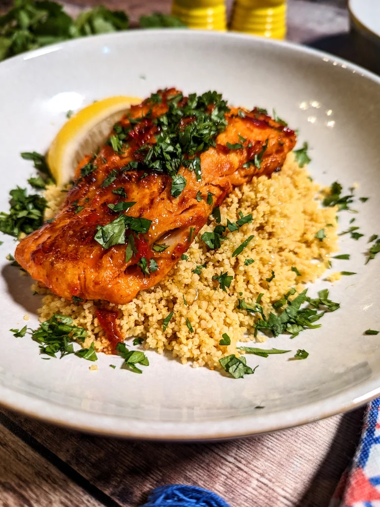 Harissa Spiced Cod with Lemon Couscous