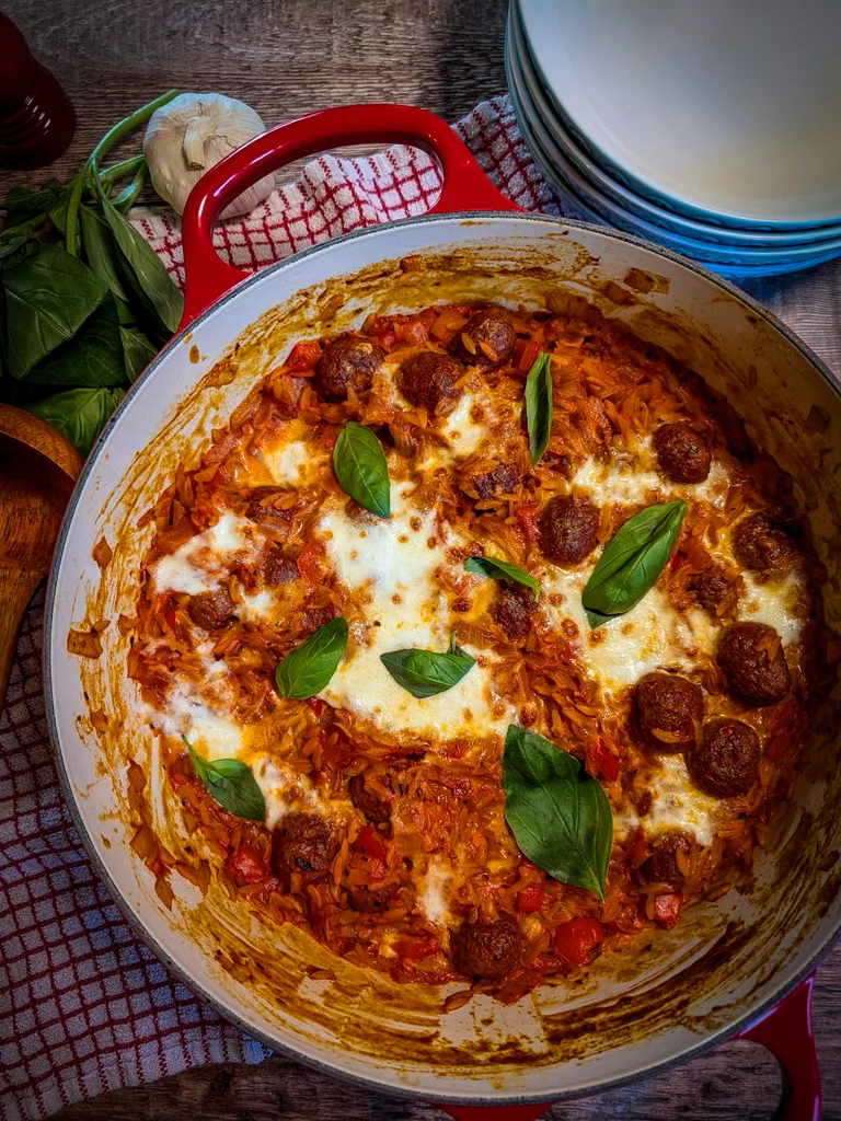 Hearty Sausage Meatball Orzo