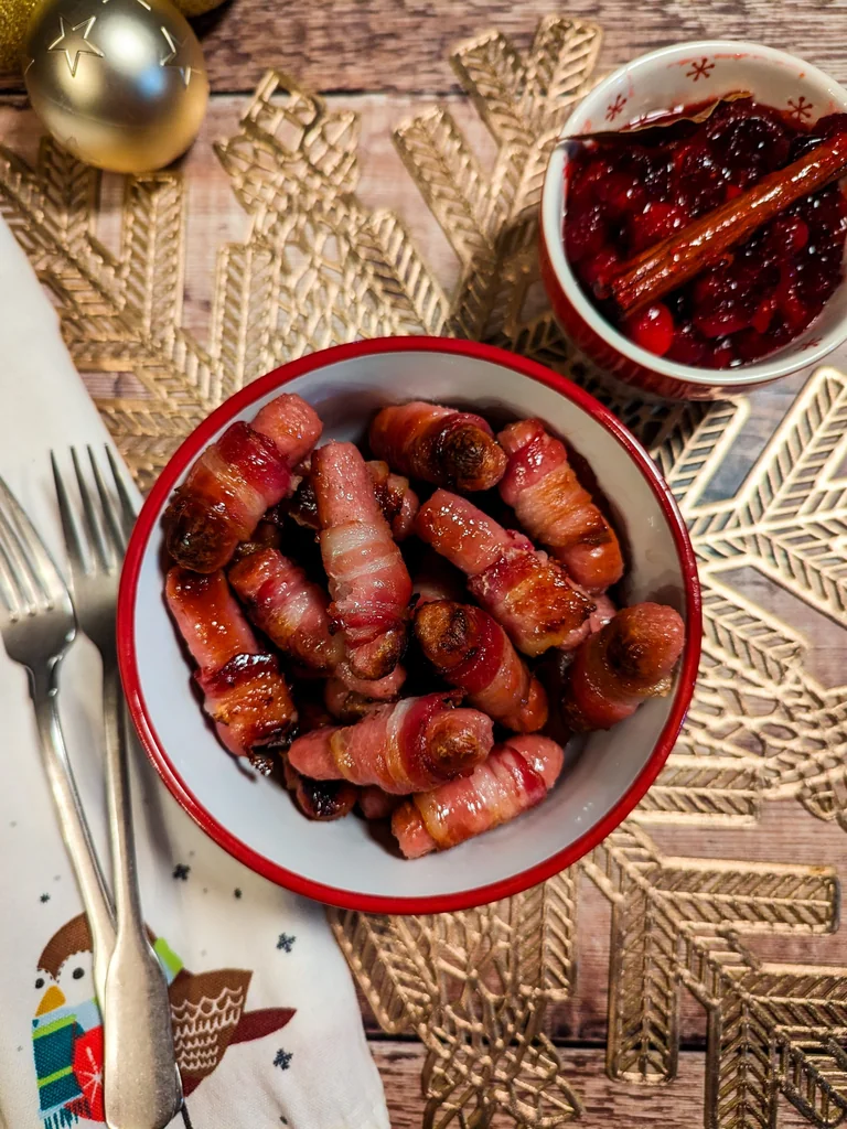 Homemade Cranberry Sauce and Pigs in Blankets