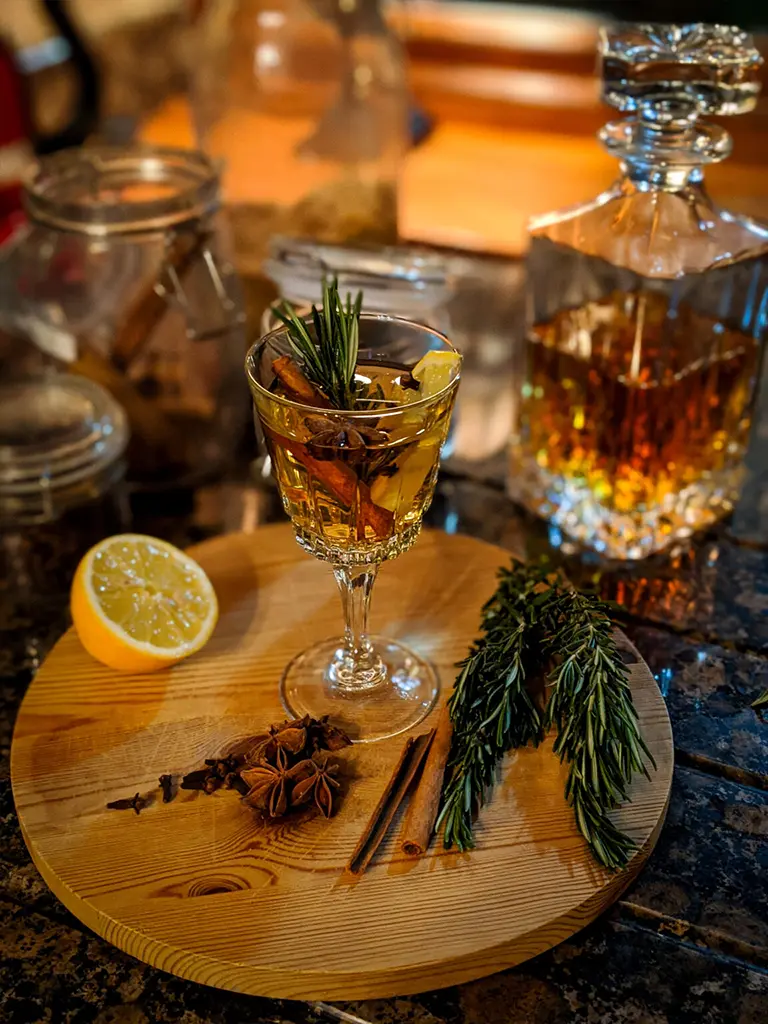 Hot Whiskey with Autumn Spices - Styled Shot