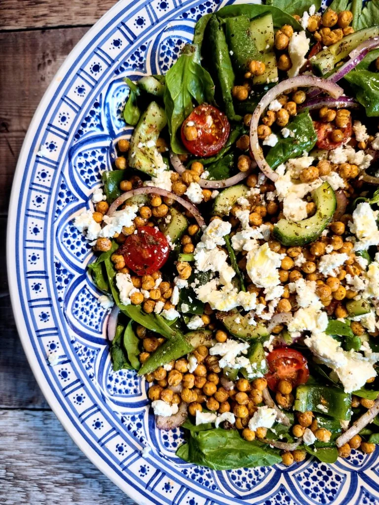Mediterranean Roasted Chickpea & Feta Salad