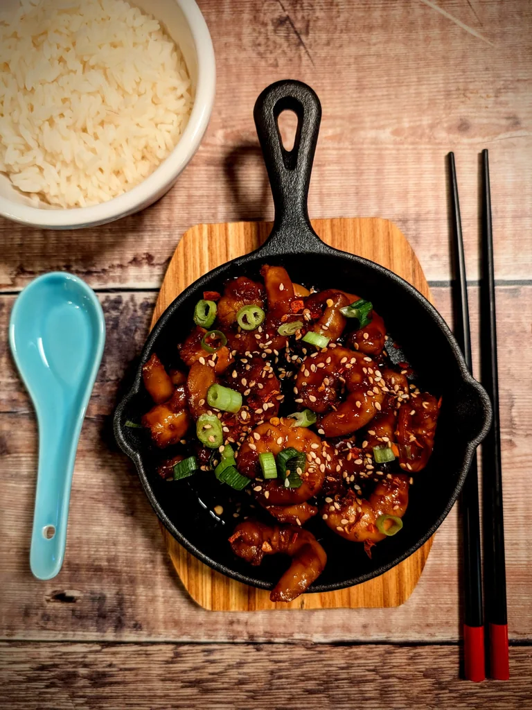 Miso Honey Glazed Prawns