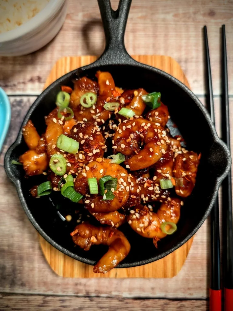 Miso Honey Glazed Prawns