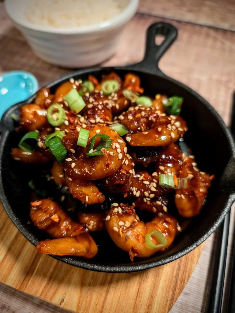 Miso Honey Glazed Prawns