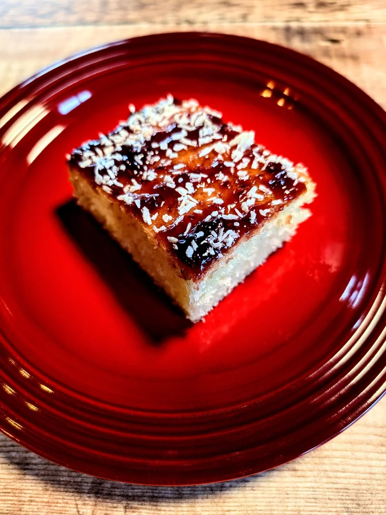 Old School Jam and Coconut Sponge