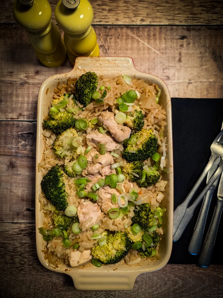 One-Pot Baked Chicken, Broccoli and Rice