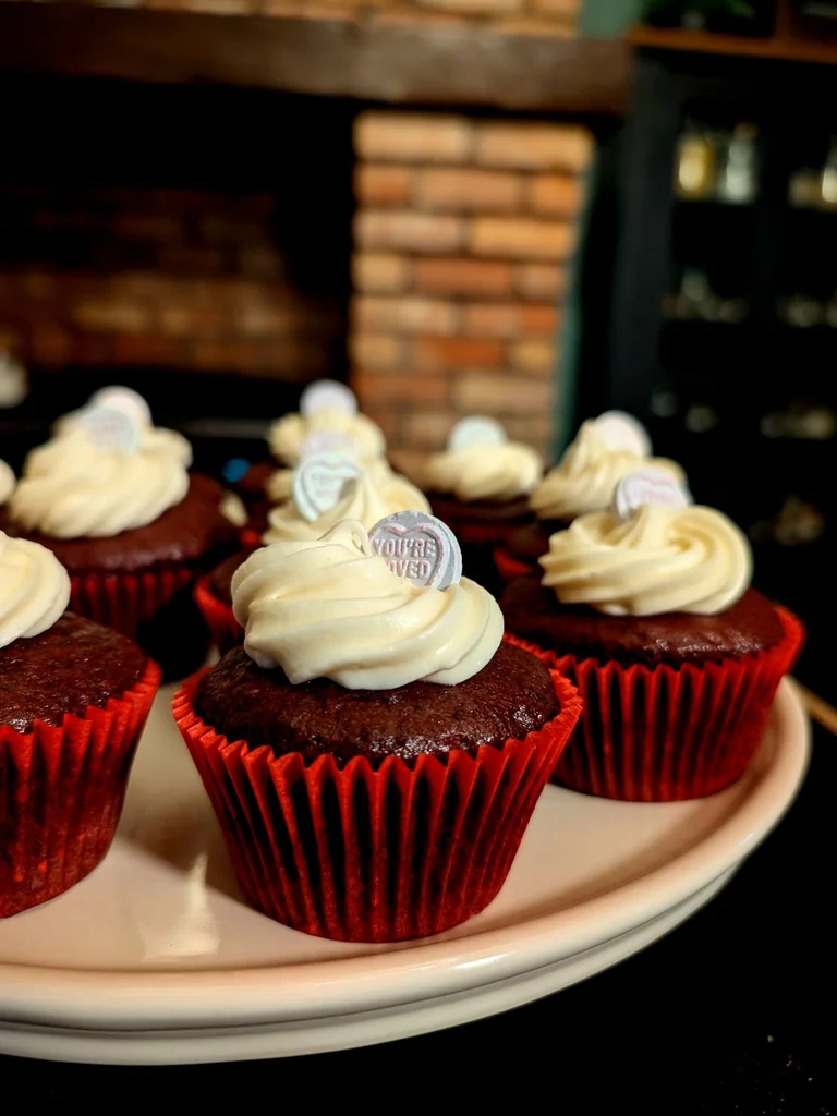 Red Velvet Love Heart Cupcakes