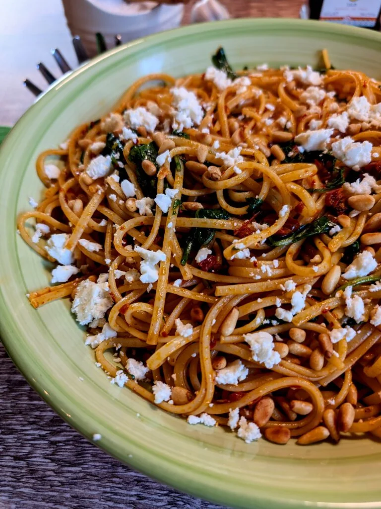 Rose Harissa Linguine with Rocket and Feta