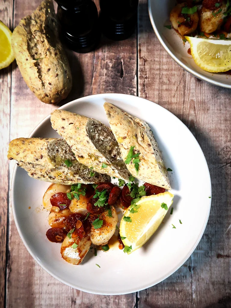 Juicy Scallops and Spicy Chorizo