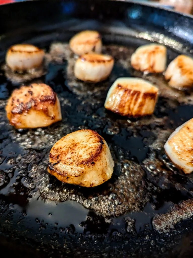 Scallops with Garlic Butter Tagliatelle