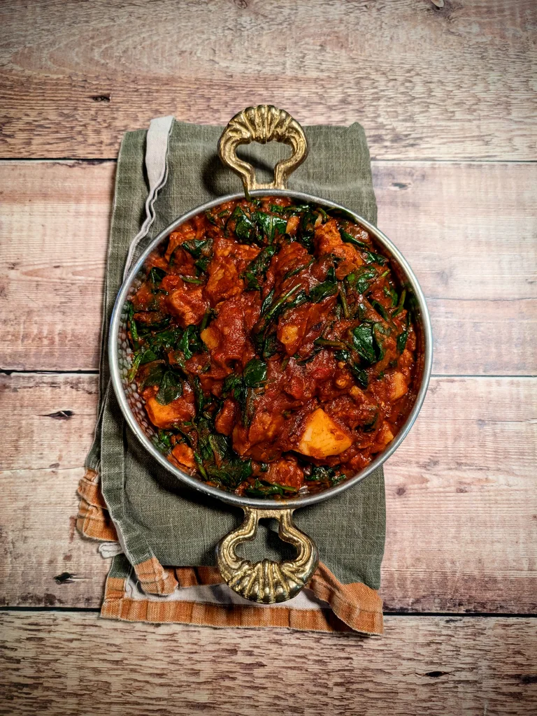 Slow-Cooked Lamb, Spinach and Potato Curry