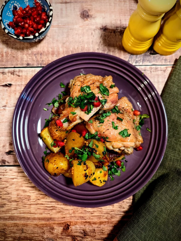 Spiced Chicken Potato and Onion Tray Bake