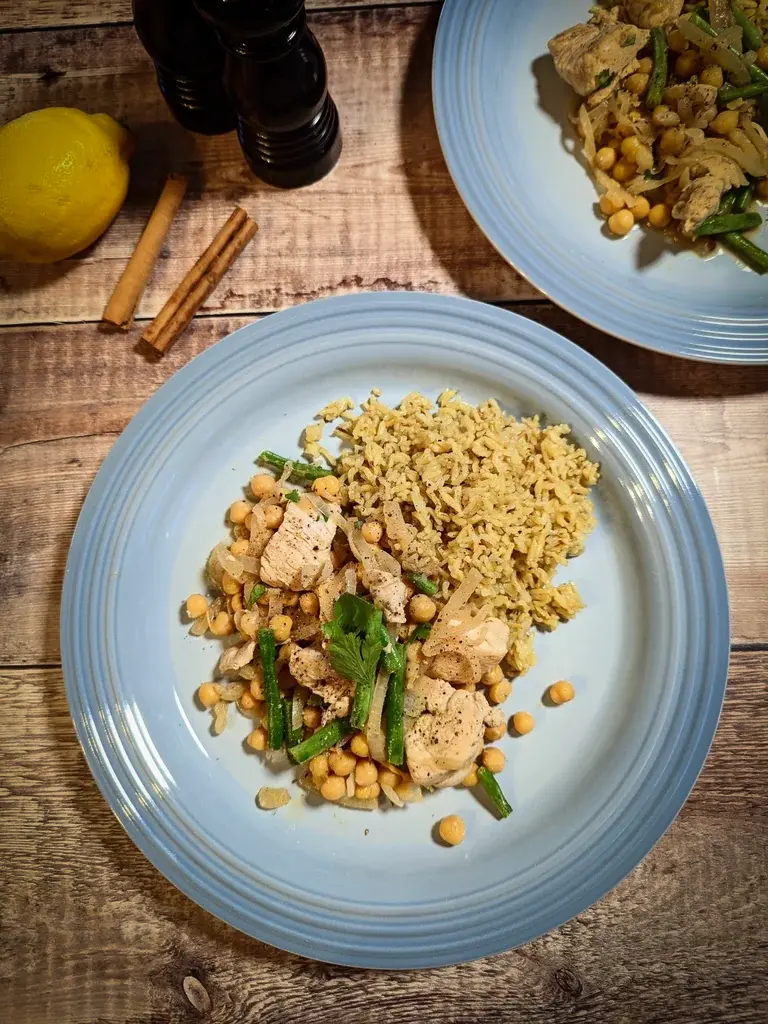 Spiced Lemon Chicken with Chickpeas and Green Beans