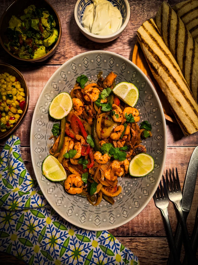 Spiced Prawn Fajitas
