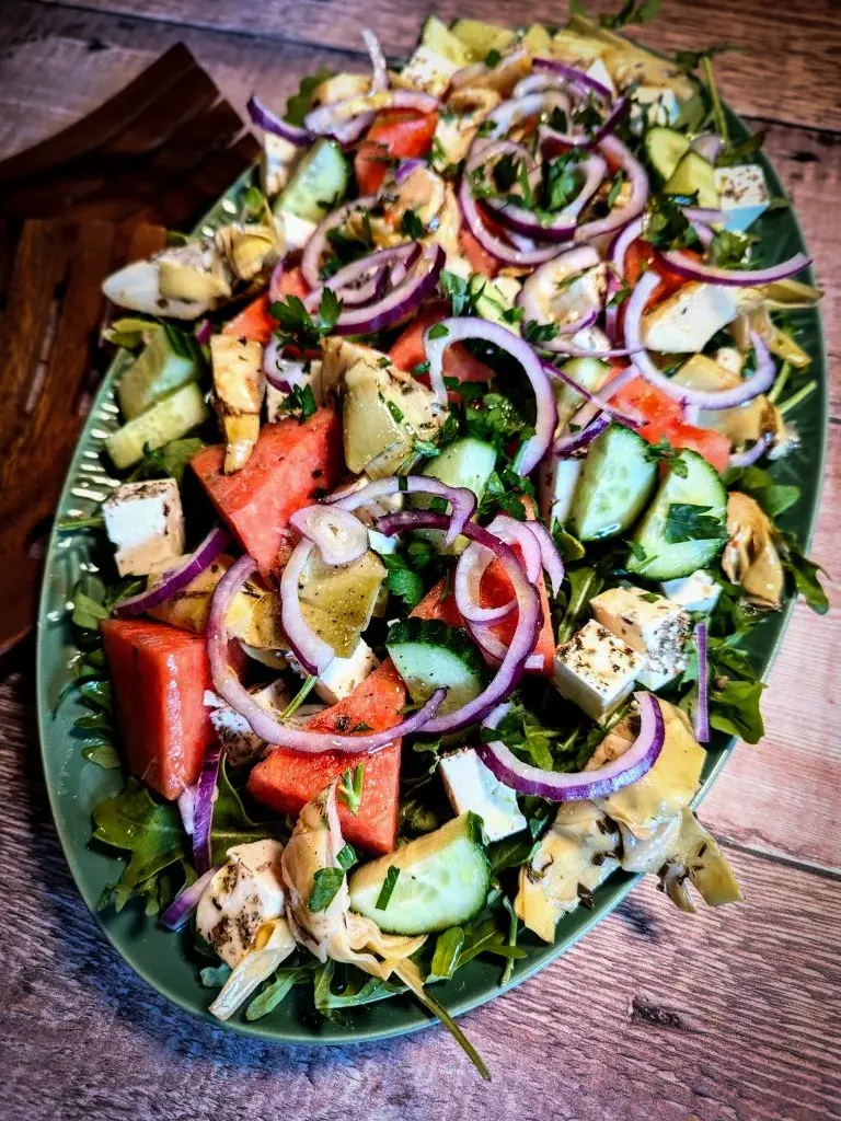 Watermelon, Feta & Artichoke Salad
